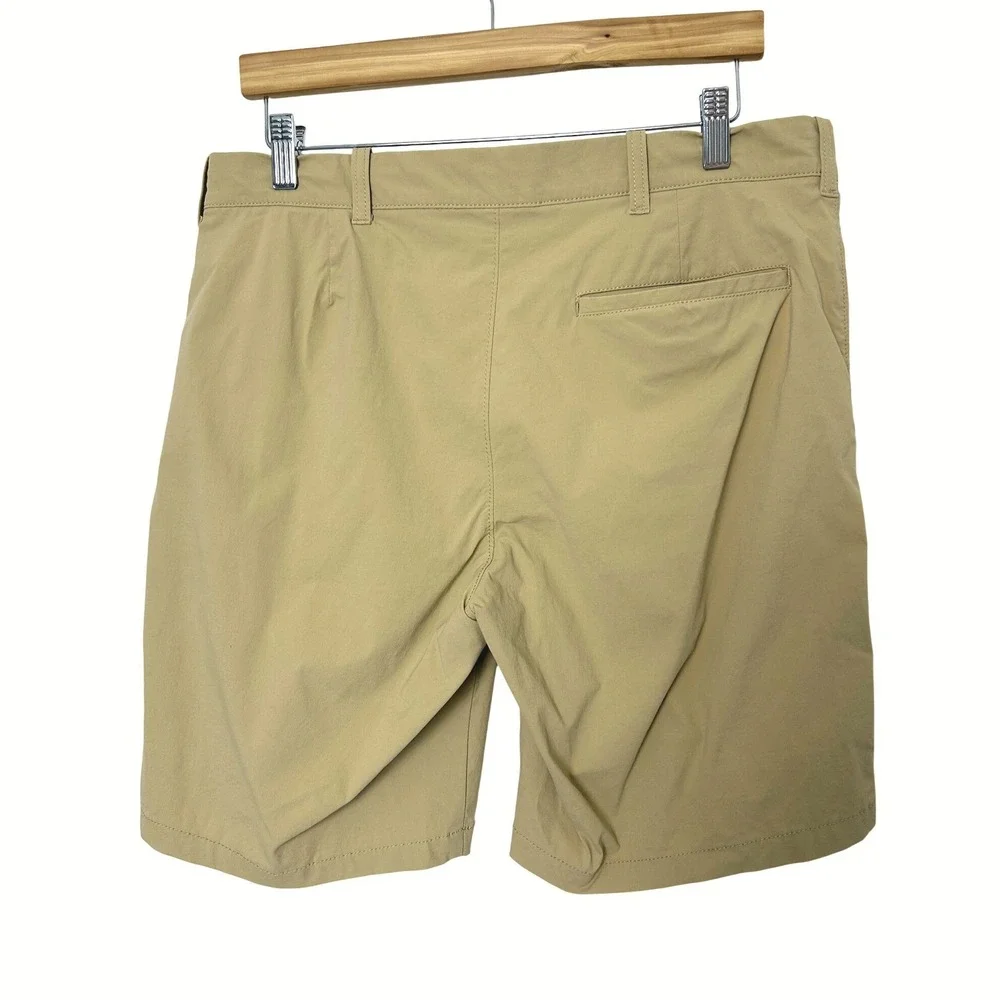 J.Crew Flex Gramercy Tech Shorts Mens 33 Khaki Tan Performance Stretch Golf 8.5